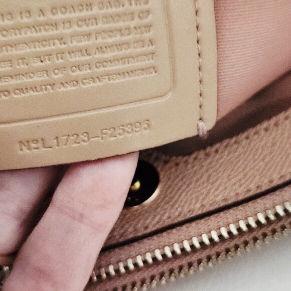 Like New Coach Mini Brooke Blush Leather Shoulder Bag Purse - Picture 17 of 17